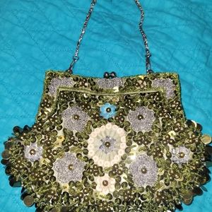 Beeded sequence hand bag